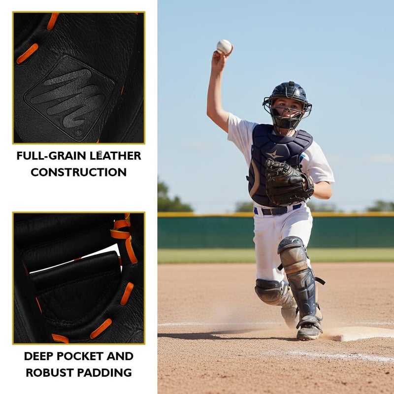 MacGregor Catcher's Mitt, Prep Series, Right Hand Thrower, Brown, 33 inch - Image 2